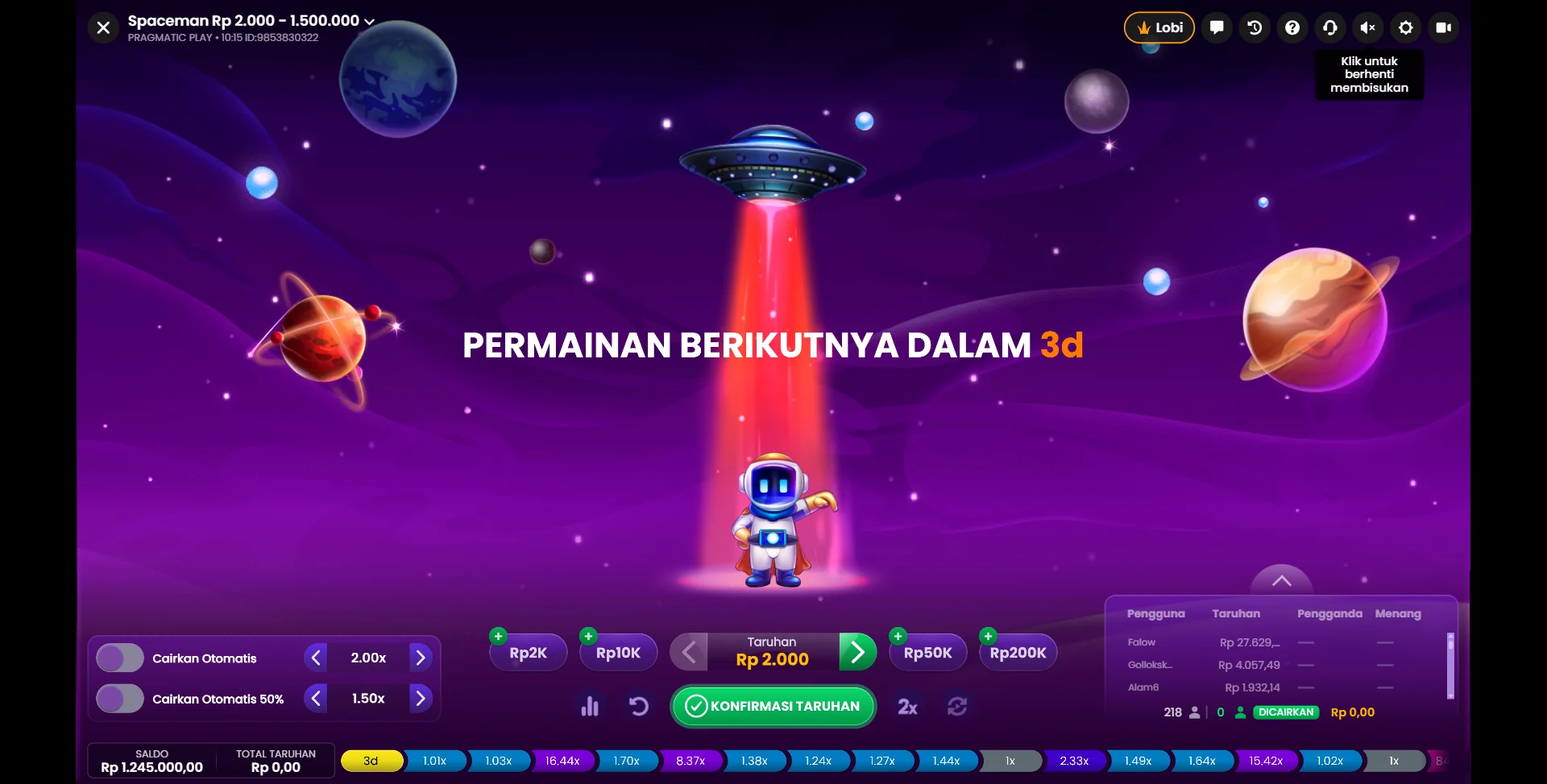 Pragmatic Play Crash (Spaceman, Big Bass Crash)