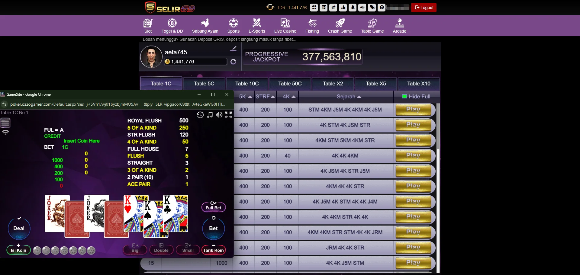 Ozzo Gaming Baccarat